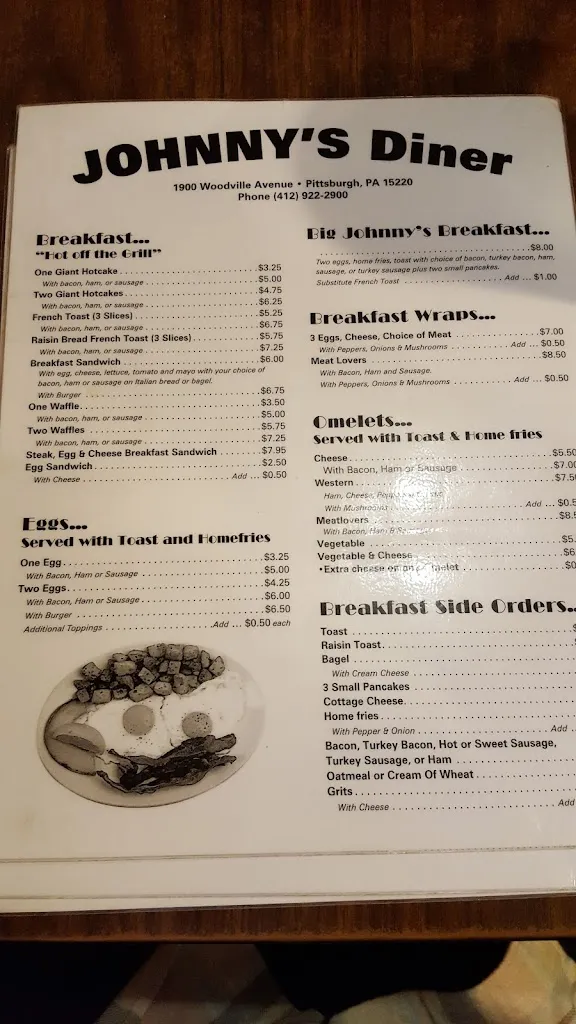 Menu_Johnny's Diner_Pittsburgh, PA_image_old_2