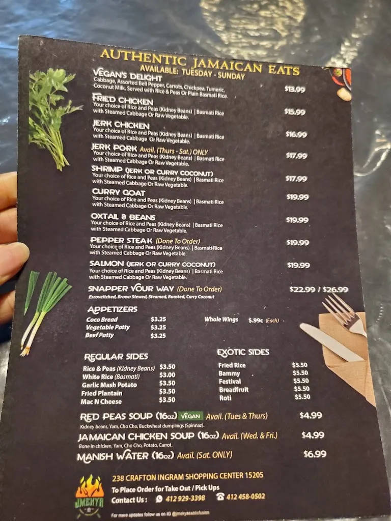 Menu_Jmekya_Crafton, PA_image_old_1