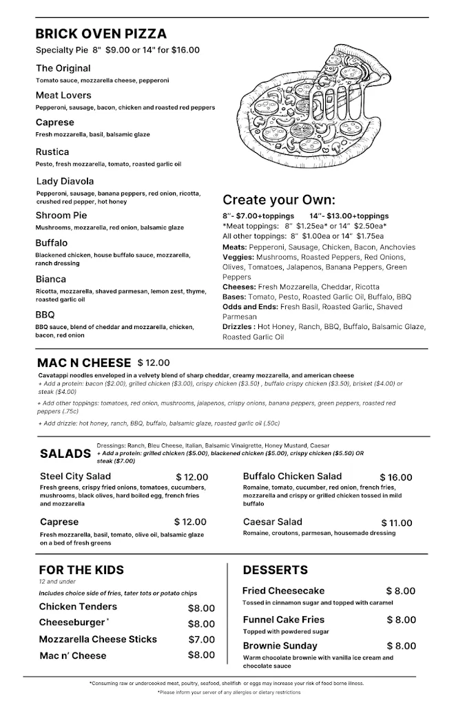 Menu_Fired Up Brick Oven Tap House_Pittsburgh, PA_image_old_1