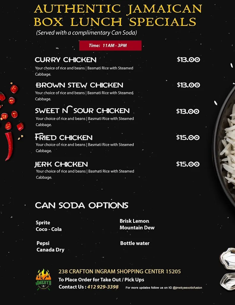Menu_JMekYa Exotic Fusion LLC_#238, Crafton_image_old_2