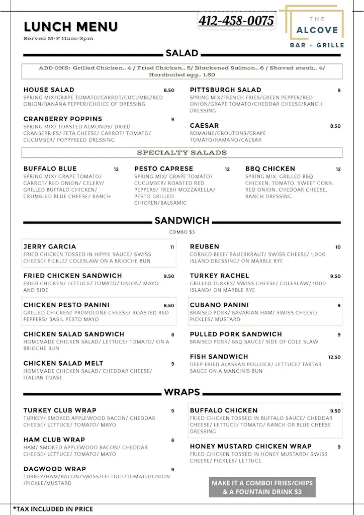 Menu_The Alcove_Pittsburgh, PA_image_old_3