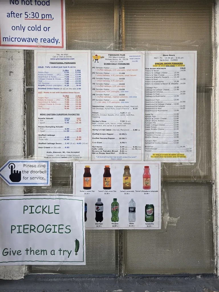 Menu_Pierogies Plus_McKees Rocks, PA_image_old_1