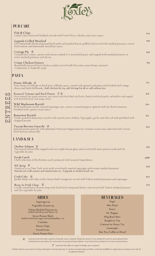 Menu_Loxley's Restaurant and Patio Bar - Lancaster_Lancaster, PA_image_old_2