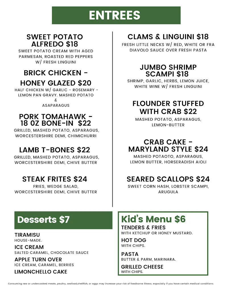 Menu_Pocono Tavern_Lehighton, PA_image_old_2