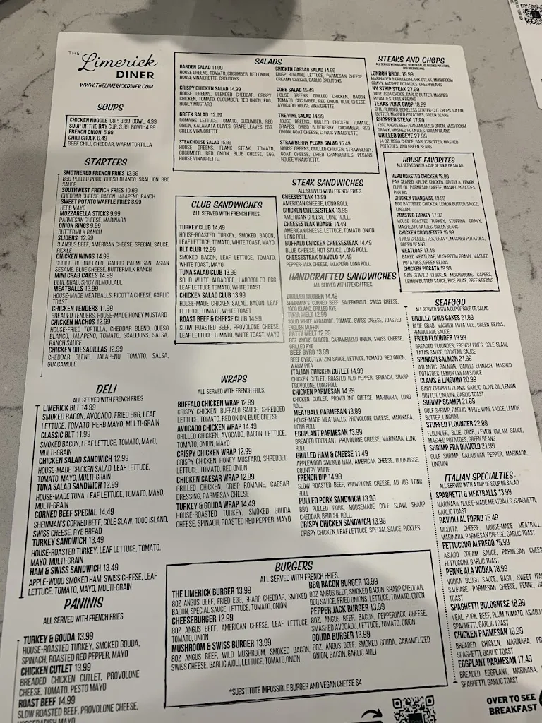 Menu_Limerick Diner_Limerick, PA_image_old_3