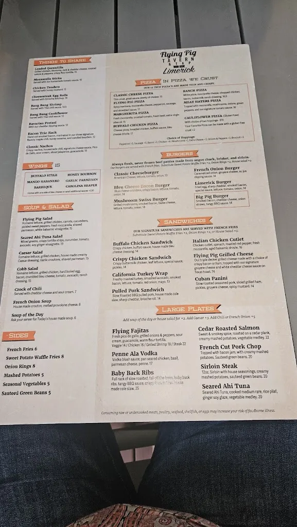 Menu_Flying Pig Tavern & Tap Limerick_Limerick, PA_image_old_3
