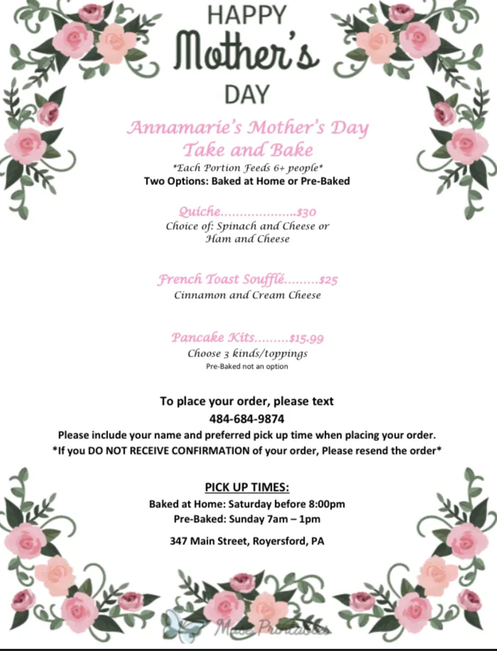 Menu_Annamarie's Place_Royersford, PA_image_old_2