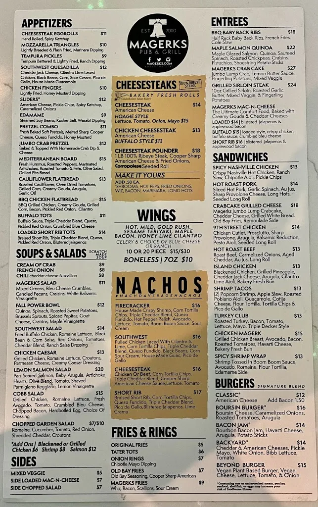 Menu_MaGerk's Pub & Grill Lionville_Exton, PA_image_old_1