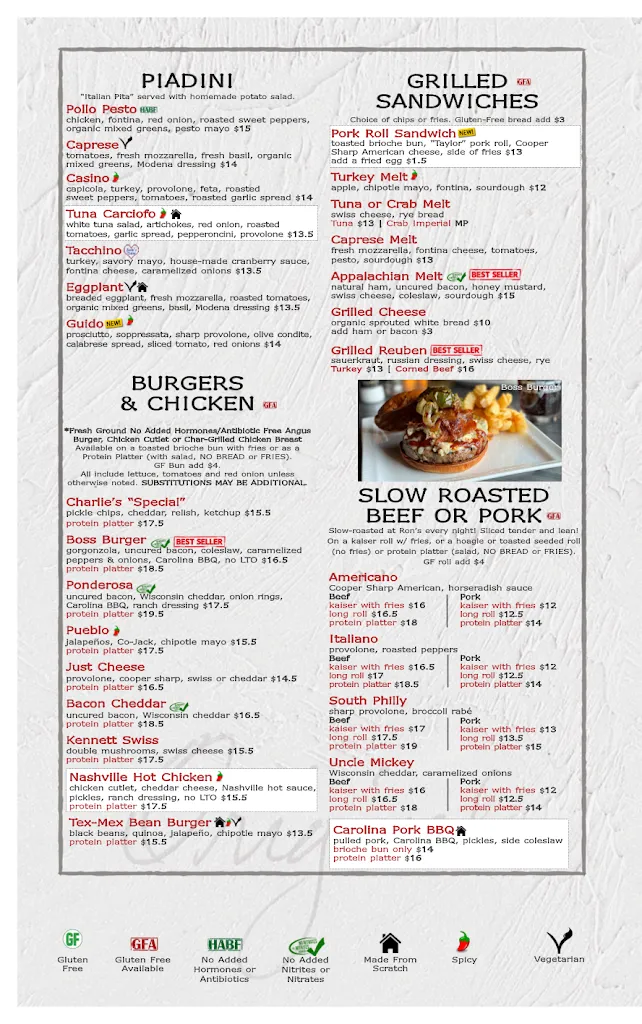 Menu_Ron's Original Bar & Grille_Exton, PA_image_old_2