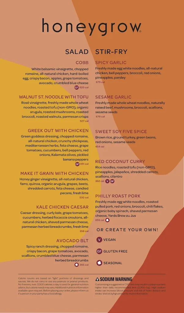 Menu_honeygrow_Exton, PA_image_old_1
