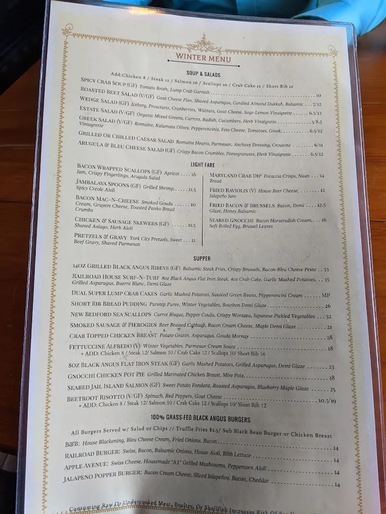 Menu_The Railroad House Inn_Marietta, PA_image_old_3