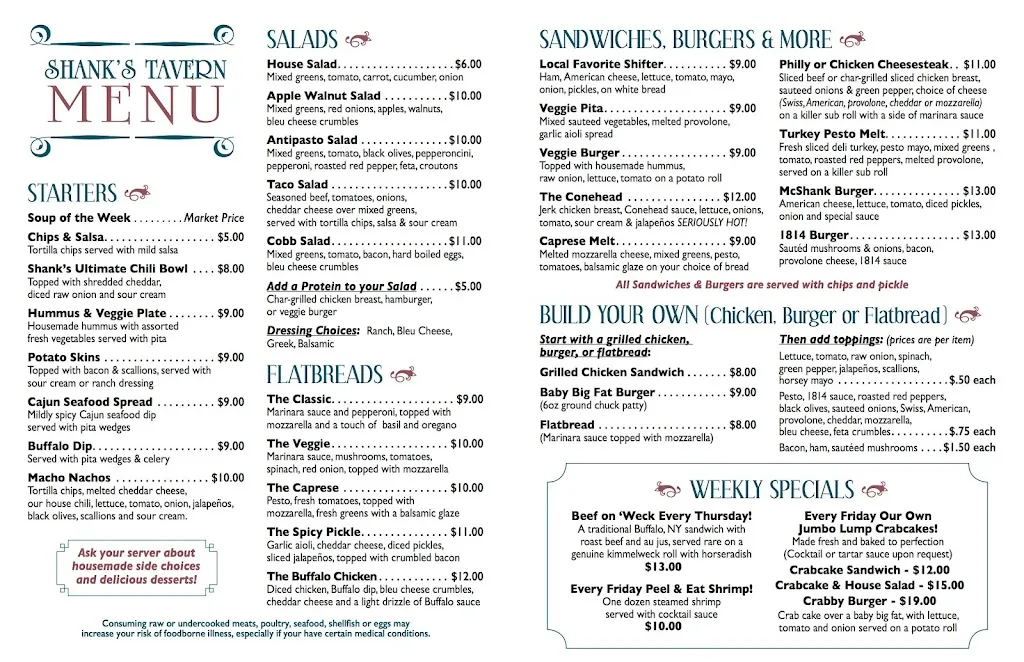 Menu_Shank's Tavern_Marietta, PA_image_old_1