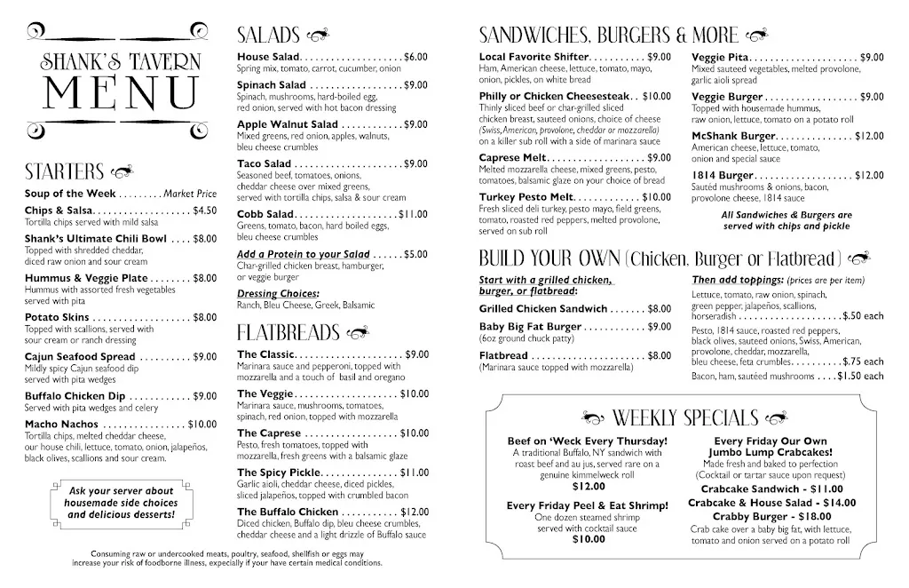 Menu_Shank's Tavern_Marietta, PA_image_old_2