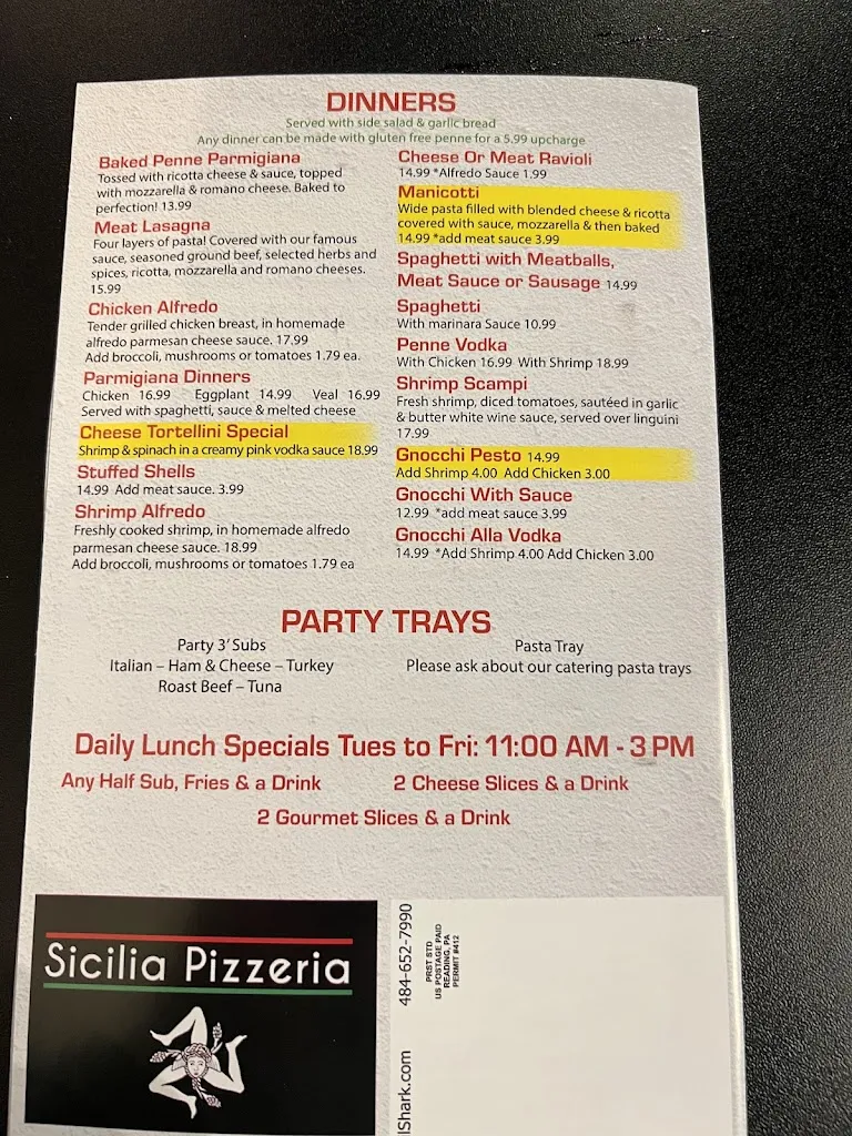 Menu_Sicilia Pizza Marietta_Marietta, PA_image_old_1