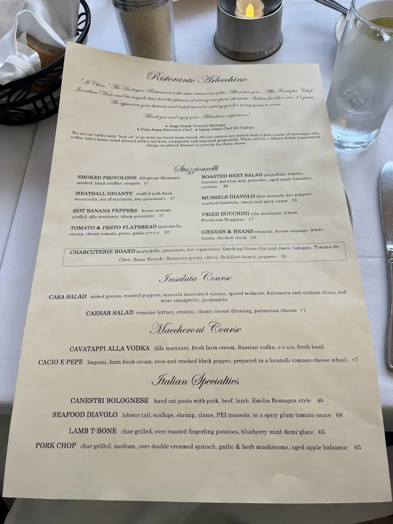 Menu_Arlecchino Ristorante_McMurray, PA_image_old_1
