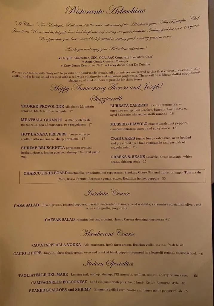 Menu_Arlecchino Ristorante_McMurray, PA_image_old_3