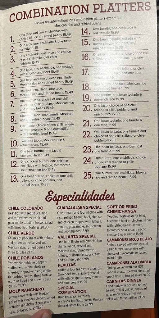 Menu_El Campesino_McMurray, PA_image_old_1