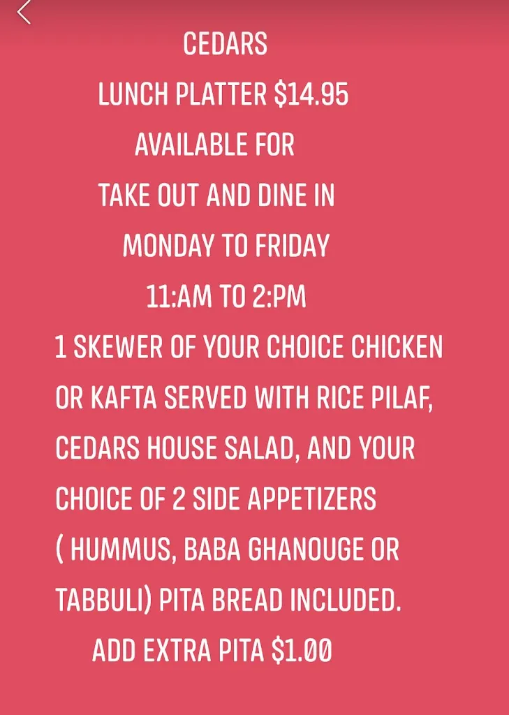 Menu_Cedars Mediterranean Cuisine_McMurray, PA_image_old_2