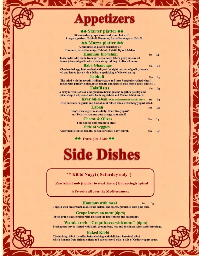 Menu_Cedars Mediterranean Cuisine_McMurray, PA_image_old_3