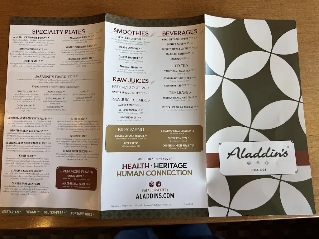 Menu_Aladdin's McMurray_McMurray, PA_image_old_2