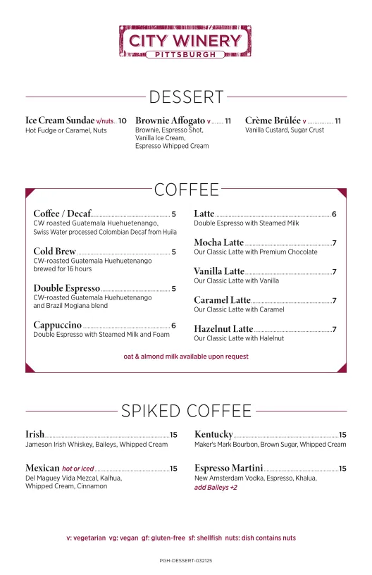 Menu_City Winery Pittsburgh_Pittsburgh, PA_image_old_2