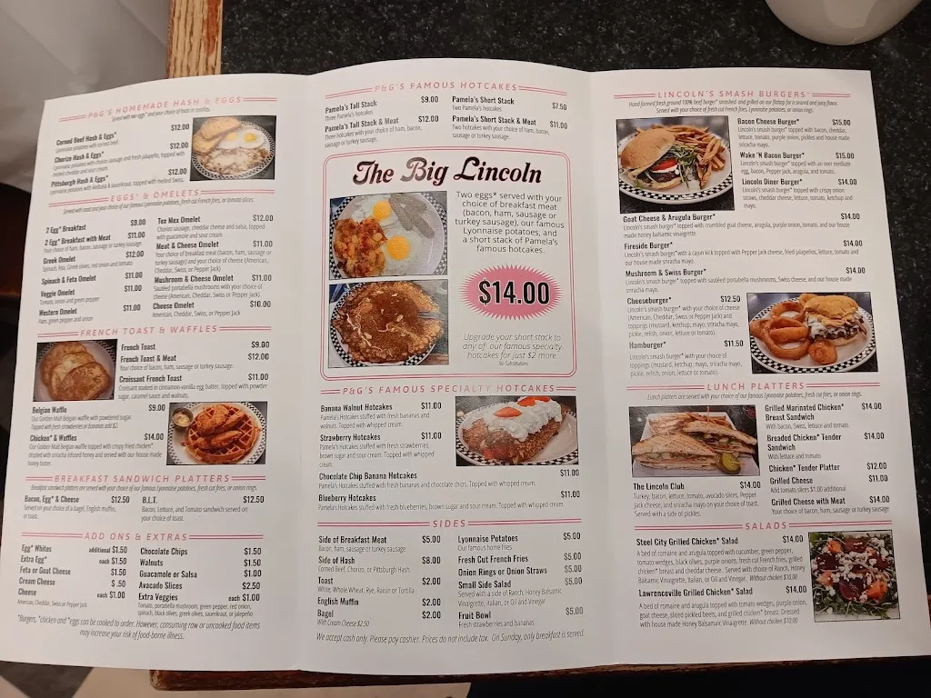 Menu_Lincoln's P&G Diner_Pittsburgh, PA_image_old_1