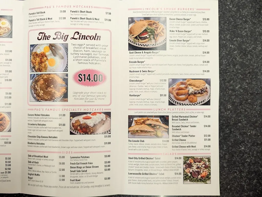Menu_Lincoln's P&G Diner_Pittsburgh, PA_image_old_3