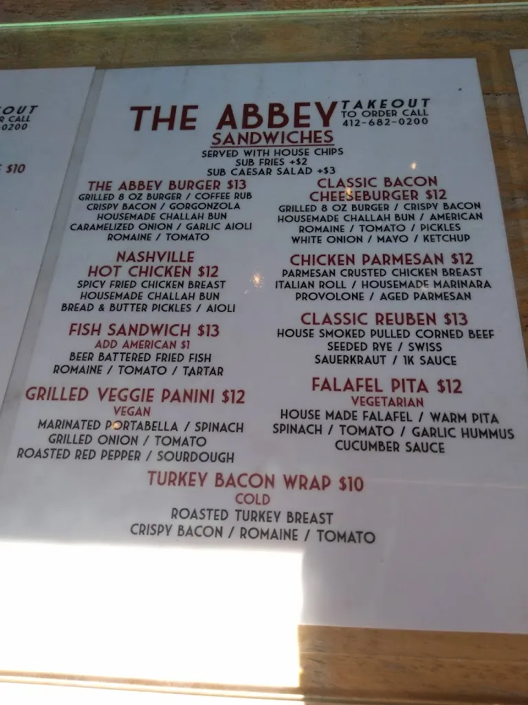 Menu_The Abbey on Butler Street_Pittsburgh, PA_image_old_3