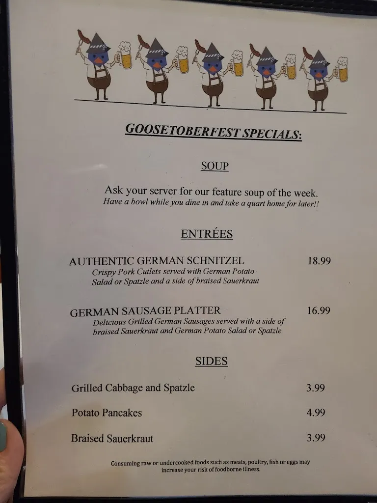 Menu_The Blue Goose Saloon_Pittsburgh, PA_image_old_1