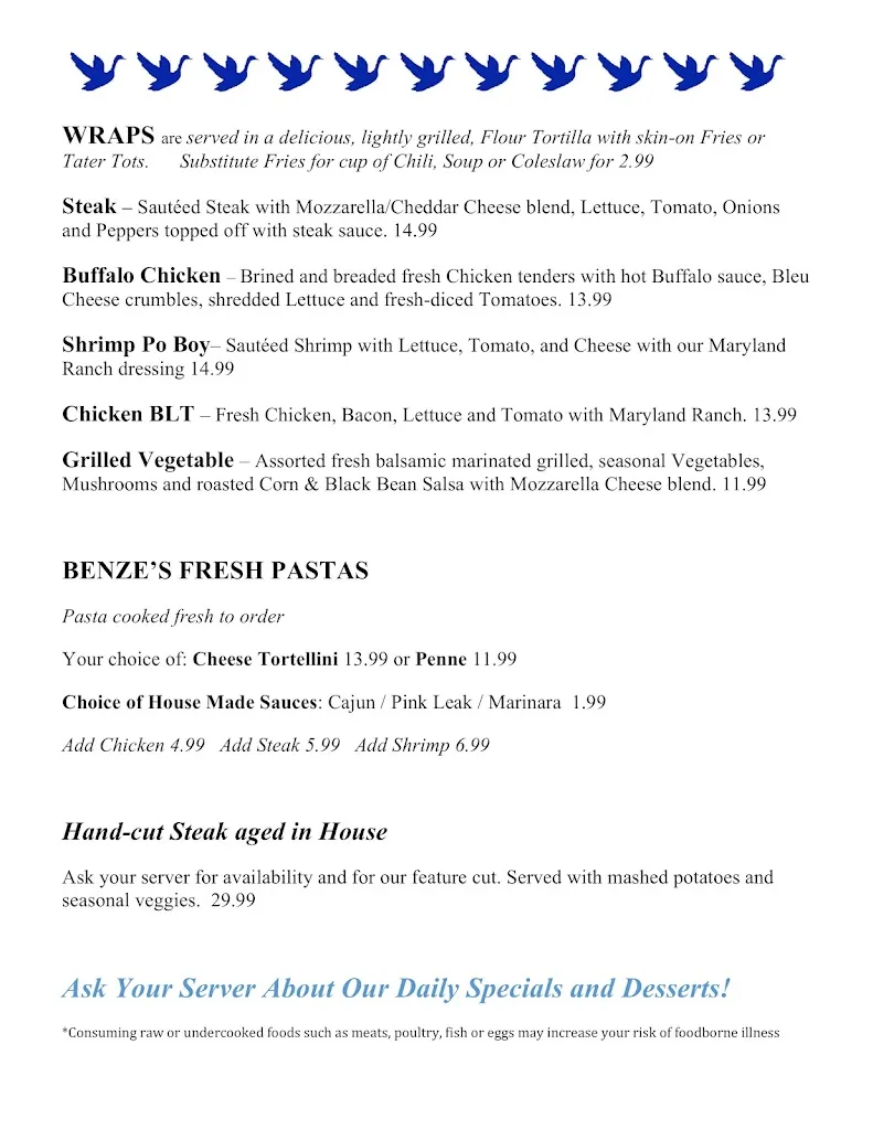 Menu_The Blue Goose Saloon_Pittsburgh, PA_image_old_3