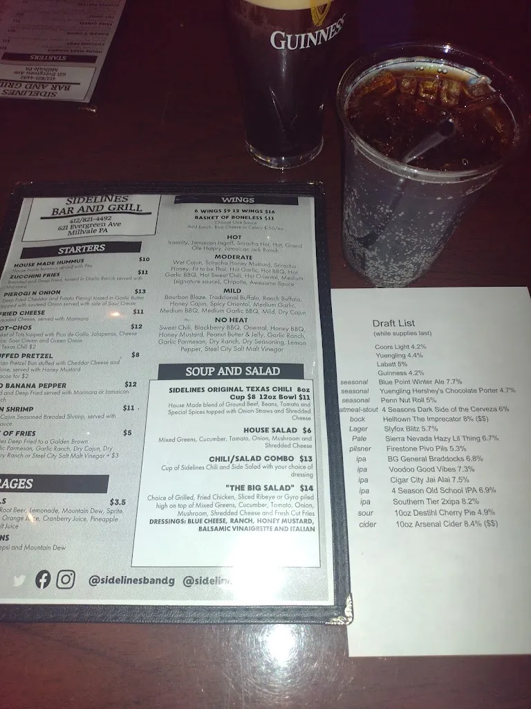 Menu_Sidelines Bar & Grill_Pittsburgh, PA_image_old_3