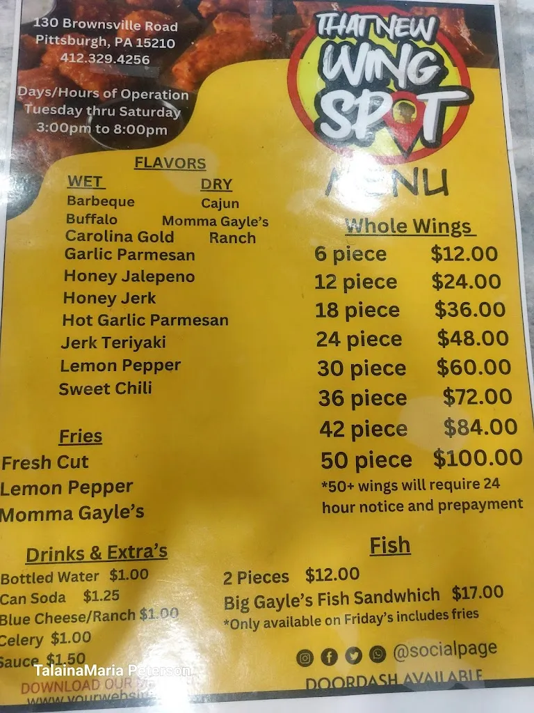 Menu_That new wing spot_Pittsburgh, PA_image_old_2