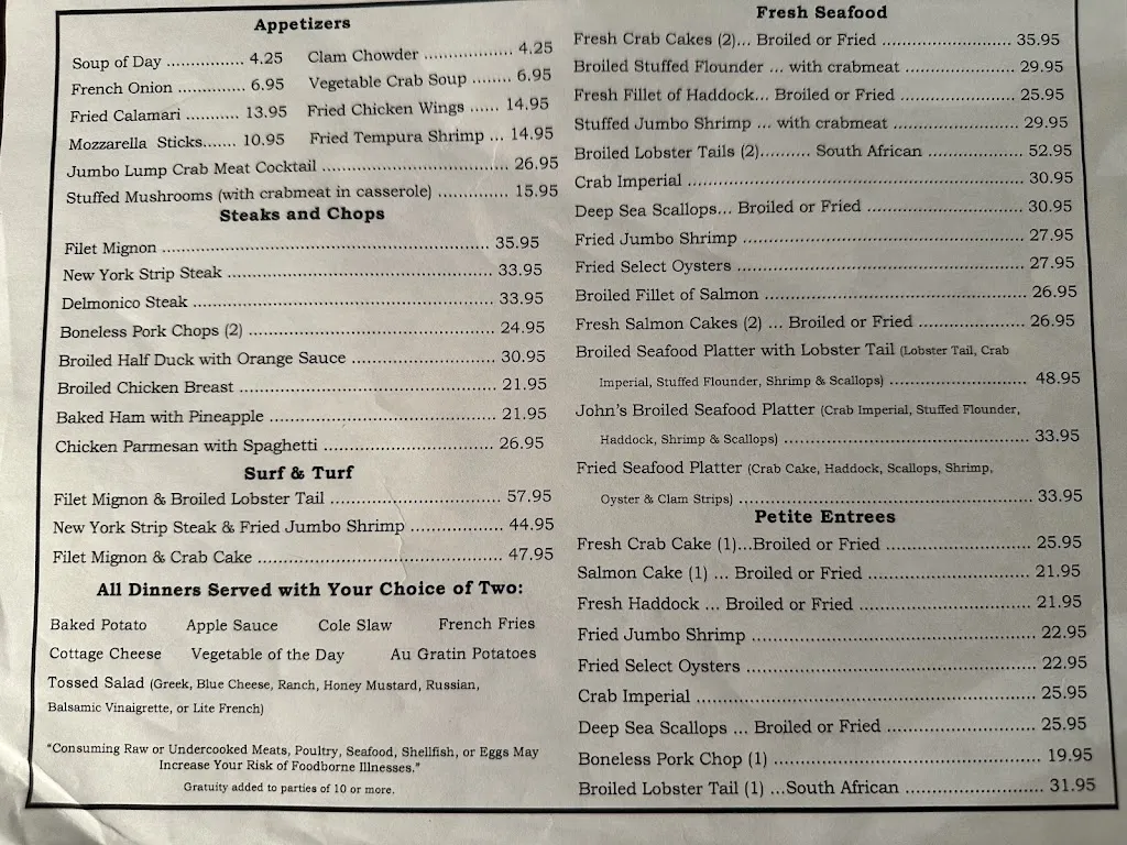 Menu_Inn 94_New Oxford, PA_image_old_1