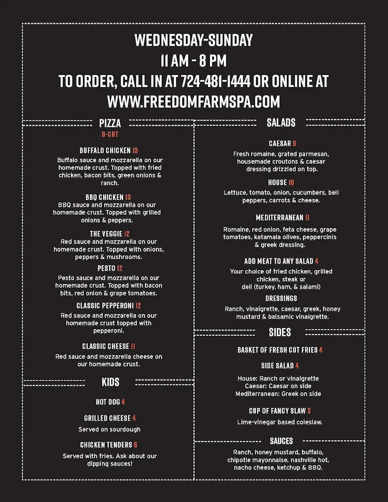 Menu_Freedom Farm-to-Fork Kitchen_Butler, PA_image_old_1