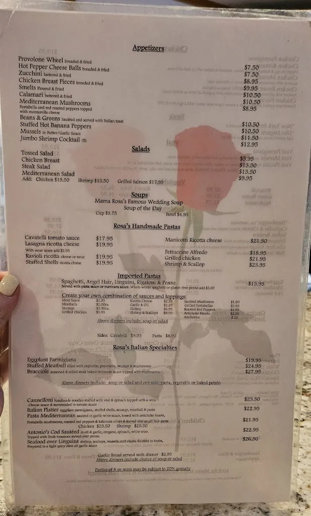 Menu_Mama Rosa's Restaurant & Bar_Butler, PA_image_old_1