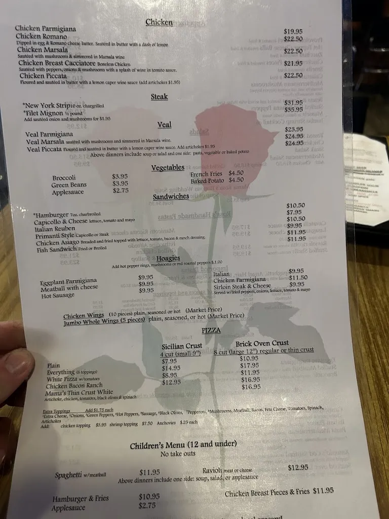 Menu_Mama Rosa's Restaurant & Bar_Butler, PA_image_old_2