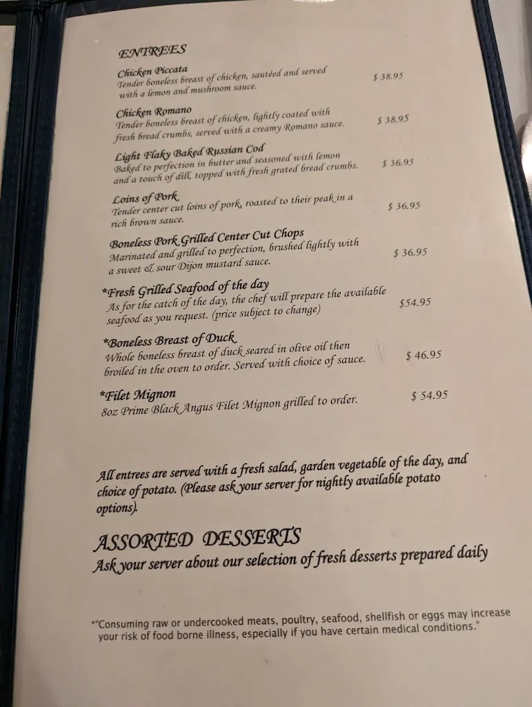 Menu_Clifford's Restaurant_Evans City, PA_image_old_1