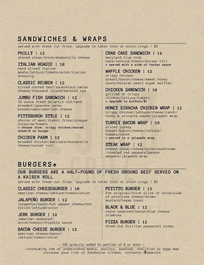 Menu_1933 Grill_Belle Vernon, PA_image_old_2
