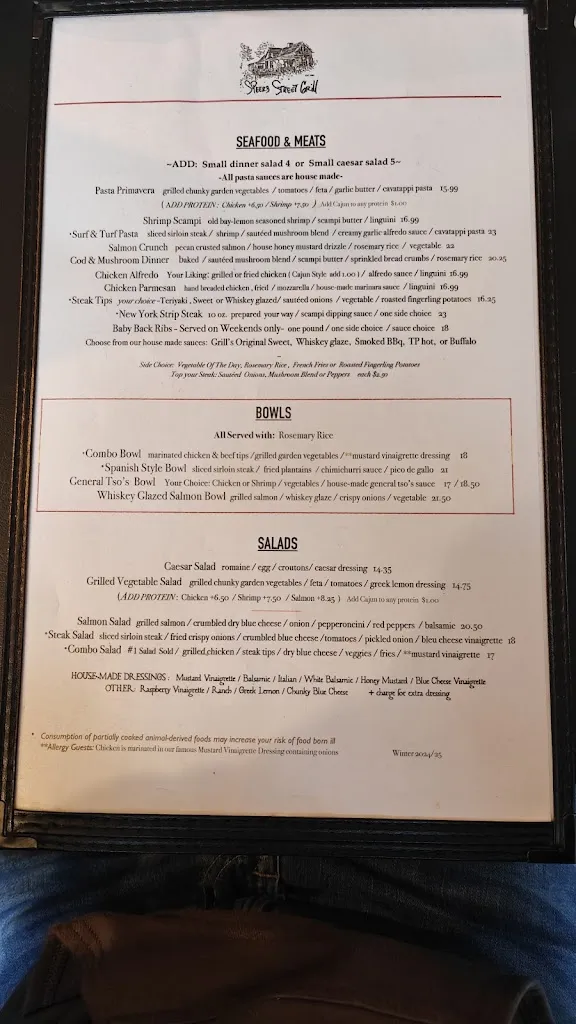 Menu_Speers Street Grill_Belle Vernon, PA_image_old_1