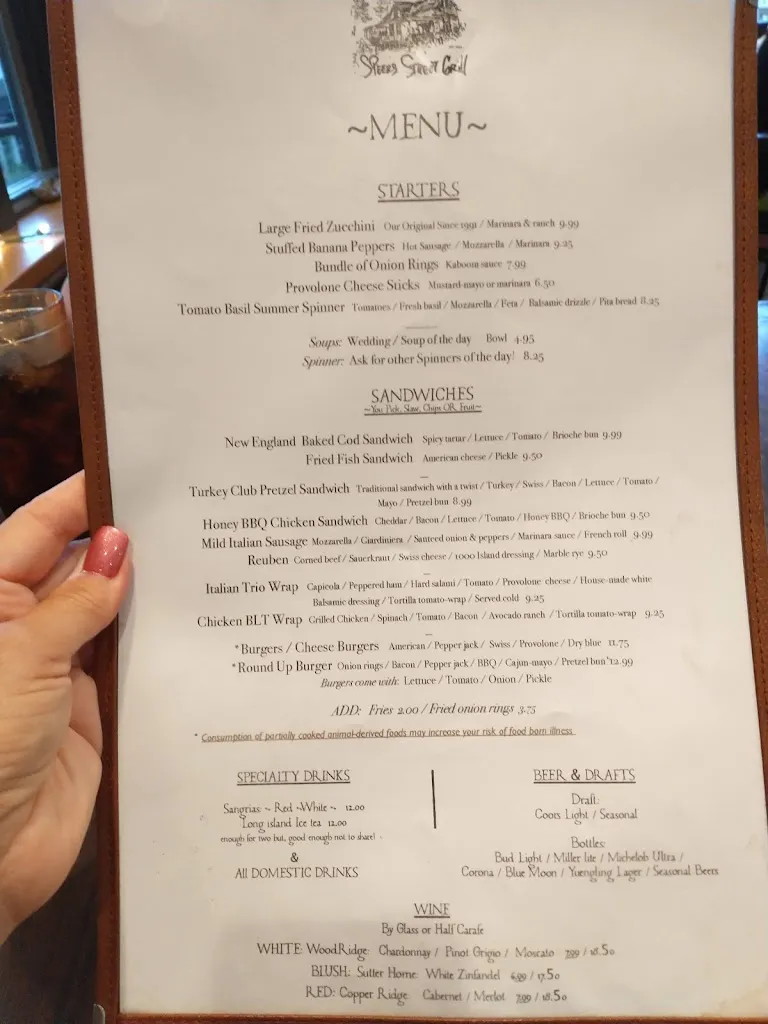 Menu_Speers Street Grill_Belle Vernon, PA_image_old_3