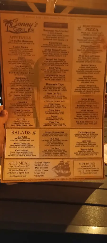 Menu_Sonny's Grille_Belle Vernon, PA_image_old_2