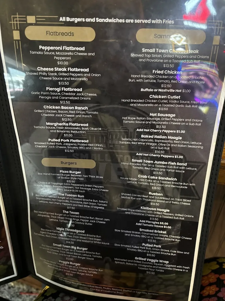 Menu_Small Town Tavern_Belle Vernon, PA_image_old_1