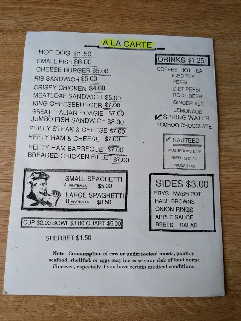 Menu_Roadside Restaurant_Belle Vernon, PA_image_old_1
