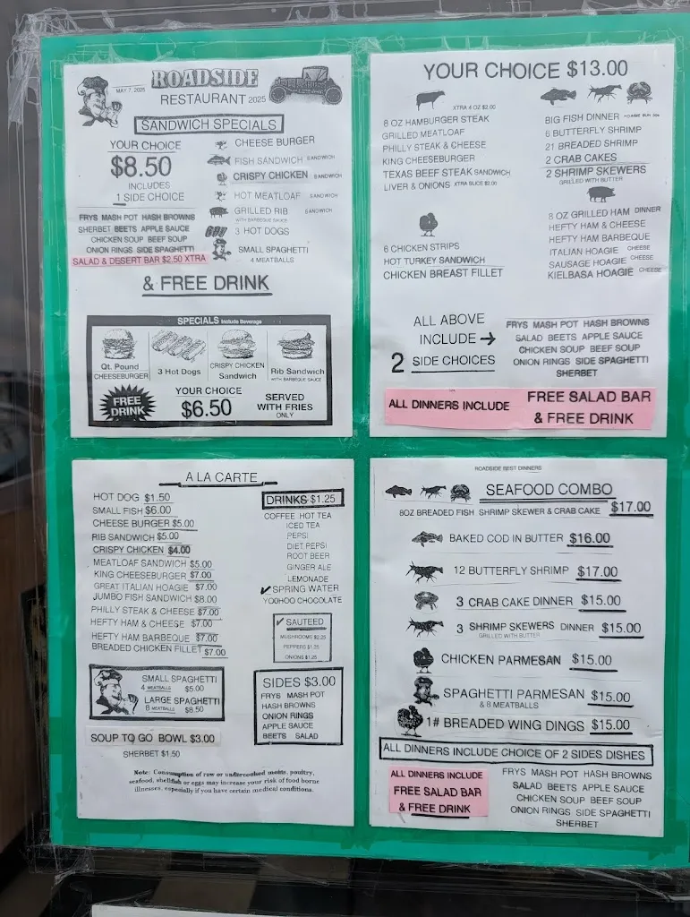 Menu_Roadside Restaurant_Belle Vernon, PA_image_old_2