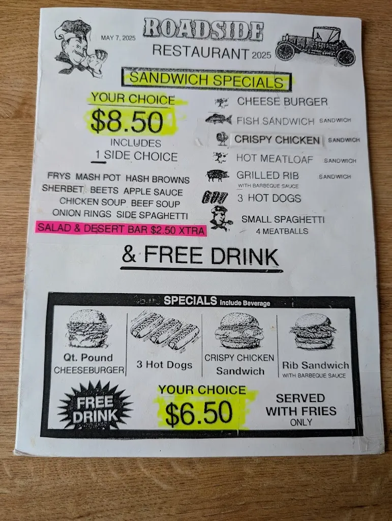 Menu_Roadside Restaurant_Belle Vernon, PA_image_old_3