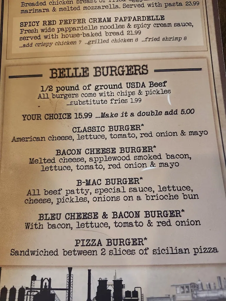 Menu_The Belle Tavern_Belle Vernon, PA_image_old_1