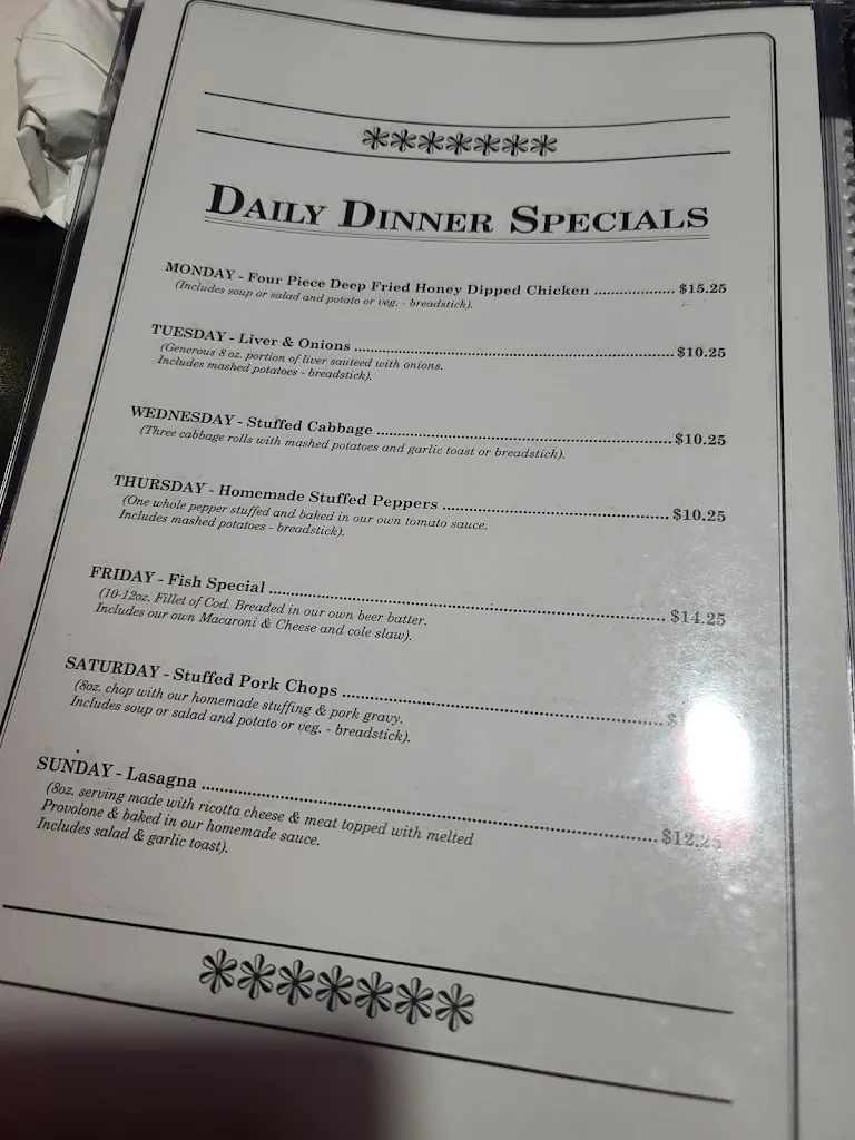 Menu_Drew Menas Restaurant & Lounge_North Versailles Township, PA_image_old_1