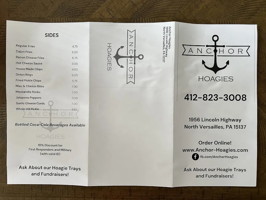 Menu_Anchor Hoagies Bar & Grill_North Versailles Township, PA_image_old_3