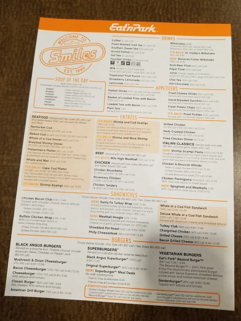 Menu_Eat'n Park_North Versailles Township, PA_image_old_1