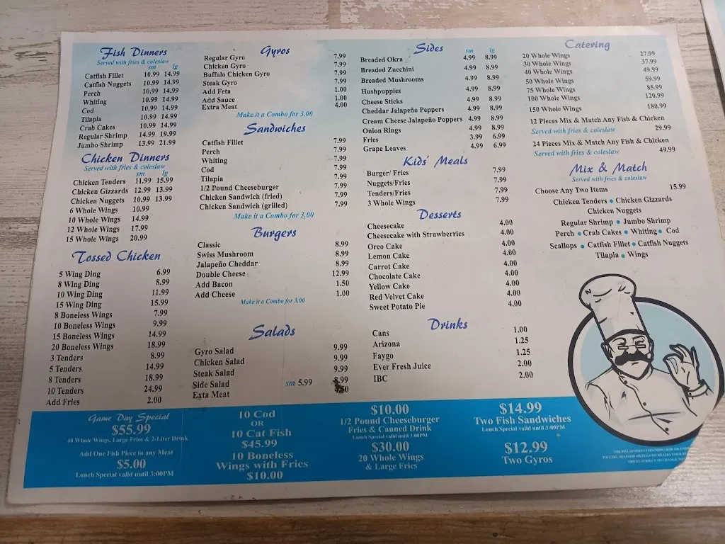 Menu_LaDeDa Fish, Chicken & Gyro_North Versailles Township, PA_image_old_2